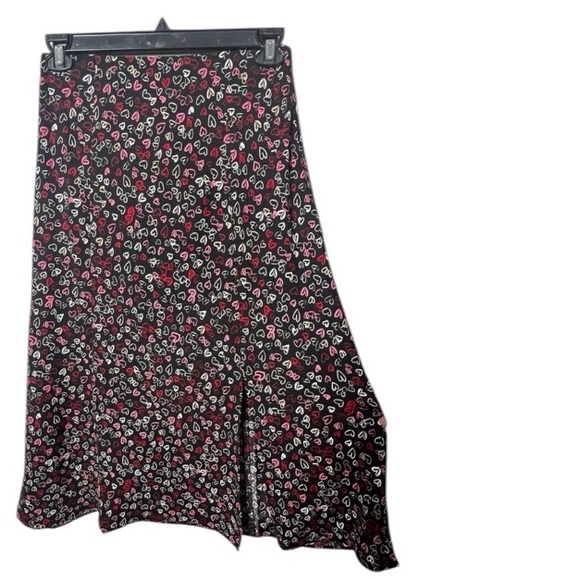 Loft silky midi heart skirt with slit - size 10P - Picture 7 of 11